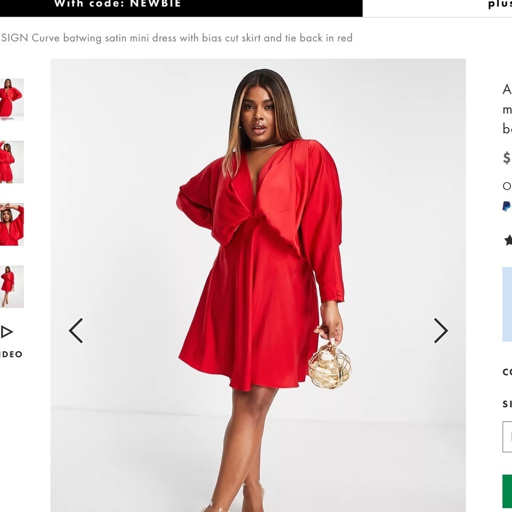 Red evening dress size 16